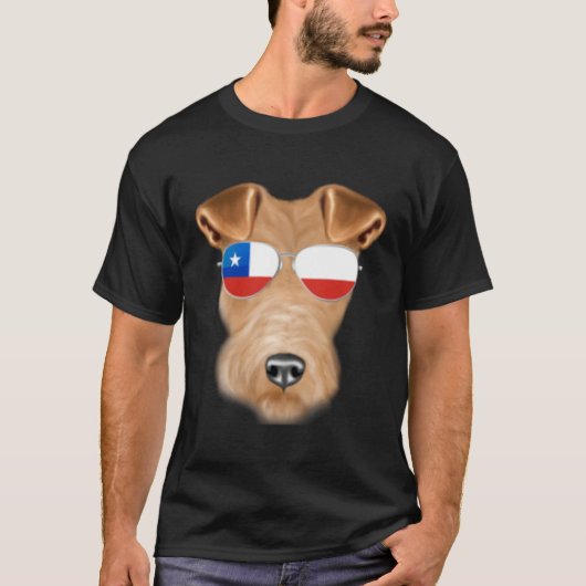 Chilean Flag Wire Fox Terrier Dog Chile Pocket T-Shirt (Vorderseite)