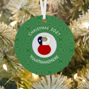 Chilenische Engel-Weihnachtsflagge Personalisiert Ornament Aus Metall