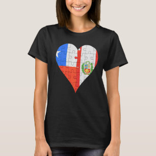 Chilenische Fahne Herz T-Shirt