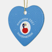 Chilenische Flagge Hanukkah Angel Abuela Name Jahr Keramik Ornament (Links)