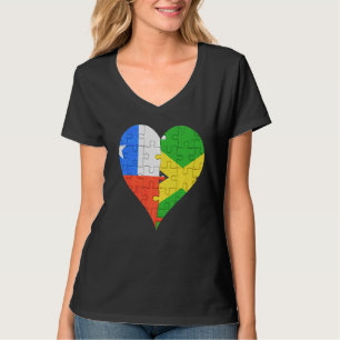 Chilenische Flagge Herz T-Shirt
