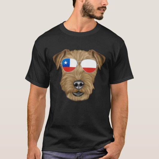 Chilenische Flagge Lakeland Terrier Dog Chile Pock T-Shirt (Vorderseite)