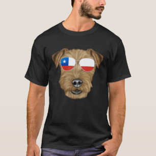 Chilenische Flagge Lakeland Terrier Dog Chile Pock T-Shirt