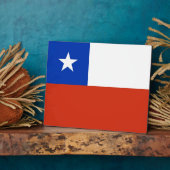 chilenische Flagge Plaque Fotoplatte (Seite)