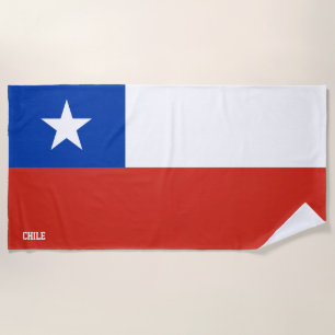 Chilenische Flagge Prächtig Patriotisch Strandtuch