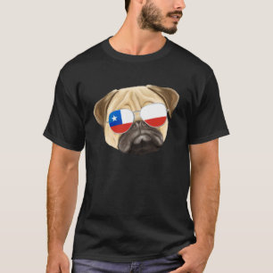 Chilenische Flagge Pug Hund Chile Tasche T-Shirt
