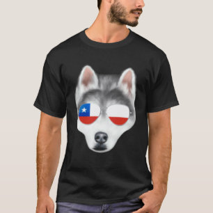 Chilenische Flagge Siberian Husky Hund Chile Tasch T-Shirt