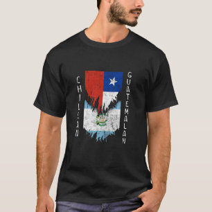 Chilenische Flaggen gepeitschter Torn Chile Guatem T-Shirt