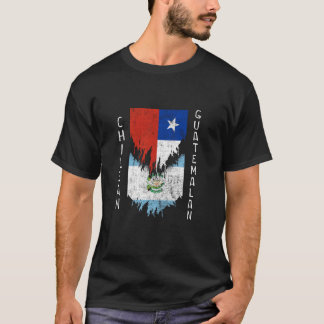 Chilenische Flaggen gepeitschter Torn Chile Guatem T-Shirt