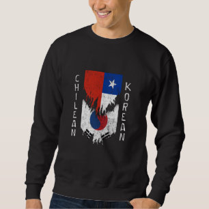 Chilenische koreanische Flaggen rissen Torn-Chile Sweatshirt