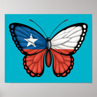 chilenische Schmetterlingsflagge Poster
