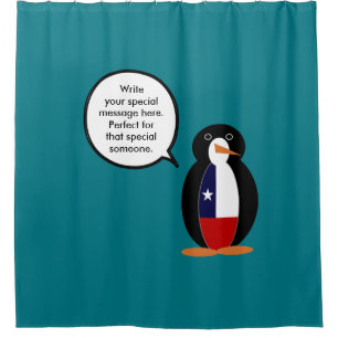 Chilenische sprechende Frau-Pinguin Personalisiert Duschvorhang