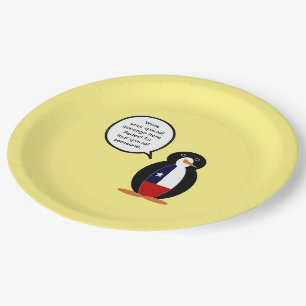 Chilenische sprechende Fräulein Pinguin Personalis Pappteller
