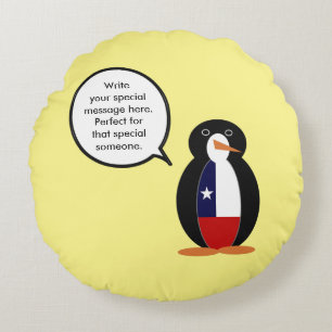 Chilenische sprechende Pinguin-Dame Personalisiert Rundes Kissen