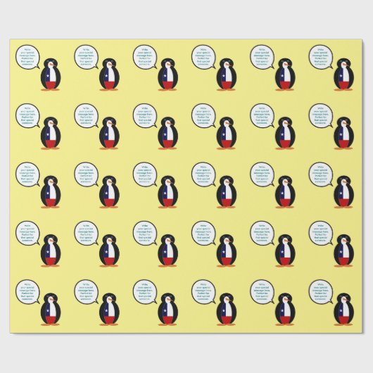 Chilenische Vortragsleiterin Penguin Personalisier Geschenkpapier (Flach)
