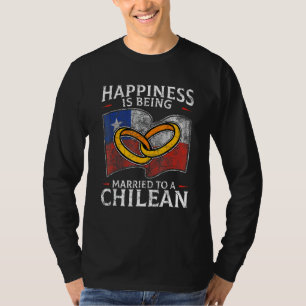 Chilenischer Ehefrau Chile Verheiratete Flagge Hoc T-Shirt