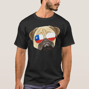 Chilenischer Flagge Mops Hund Chile Tasche T-Shirt