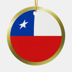 Chilenisches Flaggen-Ornament Keramik Ornament