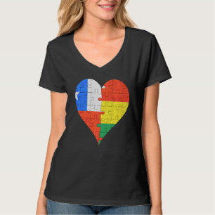 Chilenisches Flaggenherz T-Shirt