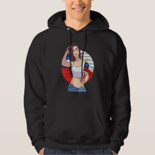 Chilenisches Mädchen Latino Stolz Chile-Flagge Sto Hoodie