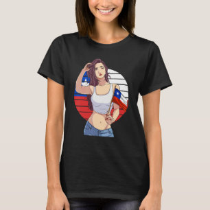 Chilenisches Mädchen Latino Stolz Chile-Flagge Sto T-Shirt