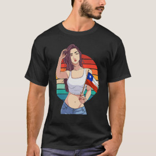 Chilenisches Mädchen Latino Stolz Chile-Flagge Sto T-Shirt