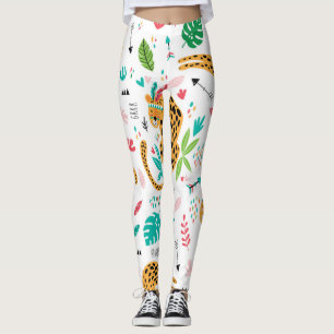 Chiles Stammesleopards tropisches Muster Leggings