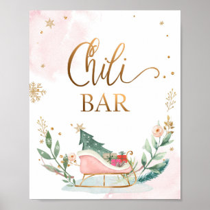 Chili Bar Food Sleight Winter Girl Geburtstagszeic Poster
