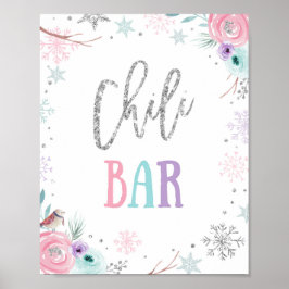 Chili Bar Food Winter Onederland Girl Geburtstag Poster