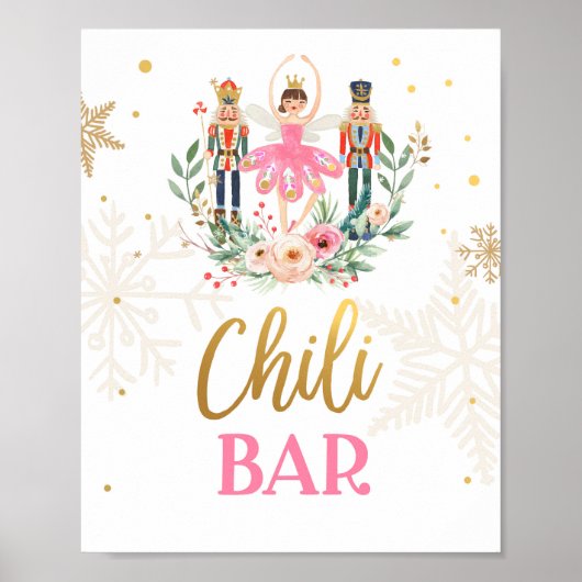 Chili Bar Nutcracker Ballerina Girl Food Table Poster (Vorne)