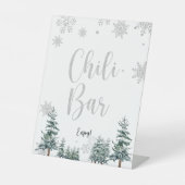 Chili Bar Silber Winter Babyduschzeichen Sockelschild (Vorderseite)