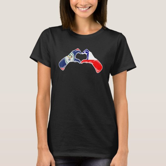 Chili Belize Flag Chilean Belizean Heart T-Shirt (Vorderseite)