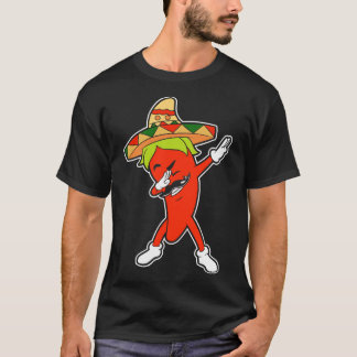 Chili-betupfendes Pfeffermexikanisches heißes T-Shirt