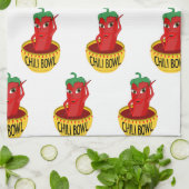 Chili Bowl Cartoon Zeichne Muster Geschirrtuch (Gefaltet)