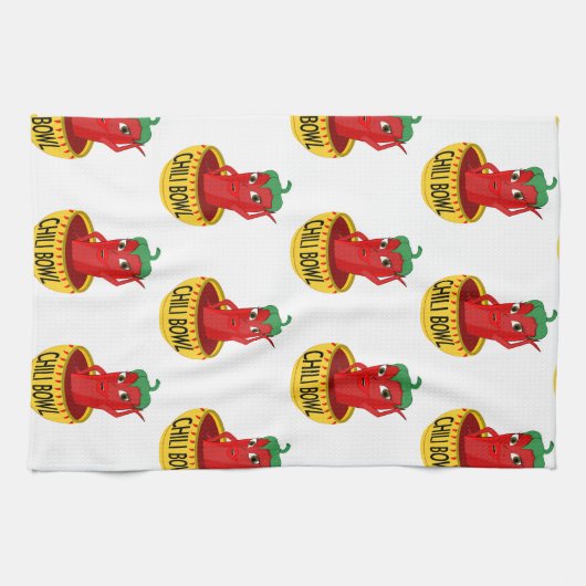 Chili Bowl Cartoon Zeichne Muster Geschirrtuch (Horizontal)