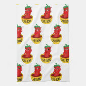 Chili Bowl Cartoon Zeichne Muster Geschirrtuch (Vertikal)