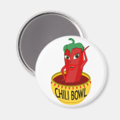 Chili Bowl Cartoon Zeichnend Magnet (Vorderseite/Rückseite)
