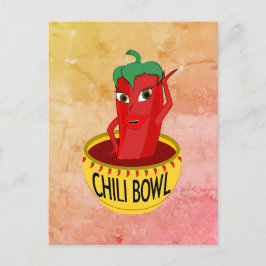 Chili Bowl Cartoon Zeichnend Postkarte