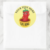 Chili Bowl Cartoon Zeichnend Runder Aufkleber (Tasche)