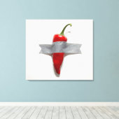 Chili-Canvas mit Duckband Leinwanddruck (Insitu (Holzboden))