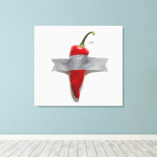 Chili-Canvas mit Duckband Leinwanddruck (Insitu (Holzboden))