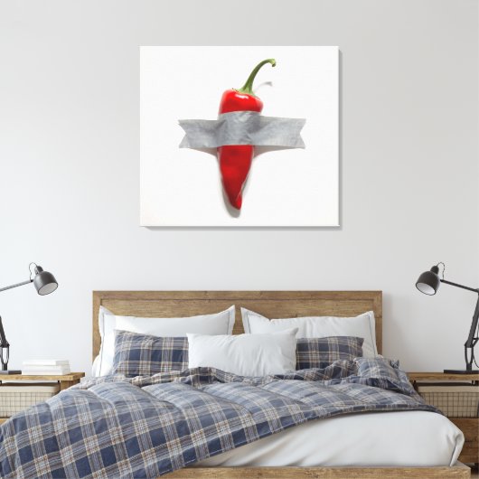 Chili-Canvas mit Duckband Leinwanddruck (Insitu (Schlafzimmer))