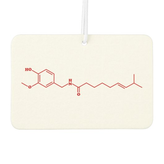 Chili Capsaicin Molekulare Chemische Formel Autolufterfrischer (Rückseite)
