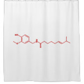 Chili Capsaicin Molekulare Chemische Formel Duschvorhang (Vorderseite)