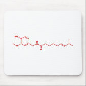 Chili Capsaicin Molekulare Chemische Formel Mousepad (Vorne)