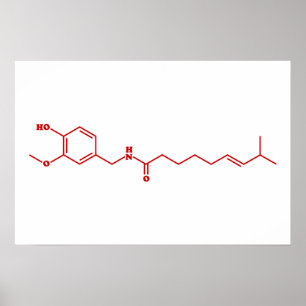 Chili Capsaicin Molekulare Chemische Formel Poster