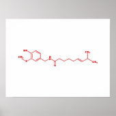 Chili Capsaicin Molekulare Chemische Formel Poster (Vorne)