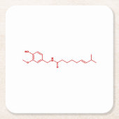 Chili Capsaicin Molekulare Chemische Formel Rechteckiger Pappuntersetzer (Vorderseite)