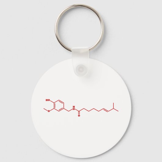 Chili Capsaicin Molekulare Chemische Formel Schlüsselanhänger (Vorderseite)