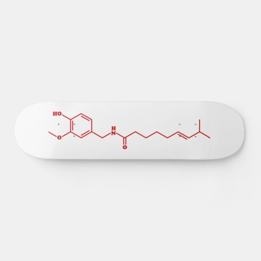 Chili Capsaicin Molekulare Chemische Formel Skateboard (Horizontal)